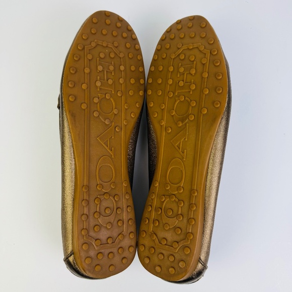 Coach Fortunata Gold-Tone Metallic Leather Loafers Shoes A3791 Women's Size 9B - Picture 8 of 11